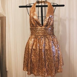 1970s disco inspired mini dress